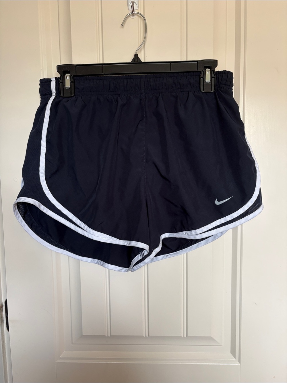 Nike Women’s Navy Athletic Shorts with White Trim